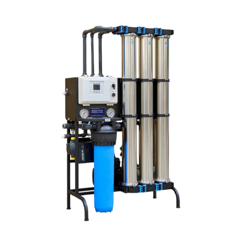 מערכת אוסמוזה הפוכה תעשייתית 750 ליטר שעה, משאבת לחץ גבוהה GRUNDFOS, ממברנות 4040 בתאי לחץ נירוסטה, חיסכון במים לתעשיית המזון ושירותי שטיפת רכבים.